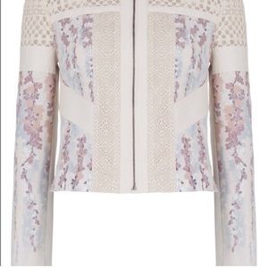 BCBG Tarik floral cream blazer jacket NWOT